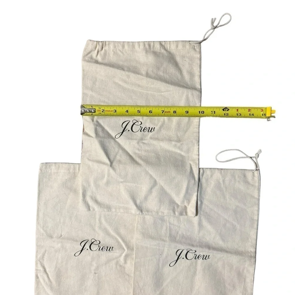 J.CREW LOT Of 3 Ivory Large Draw String Dust Bags 14 x 10 Shoes Travel
